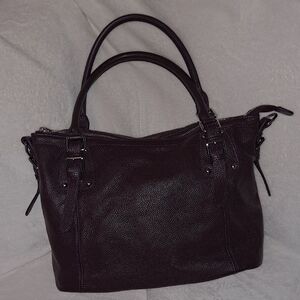 HESHE  Purple Leather Handbag
